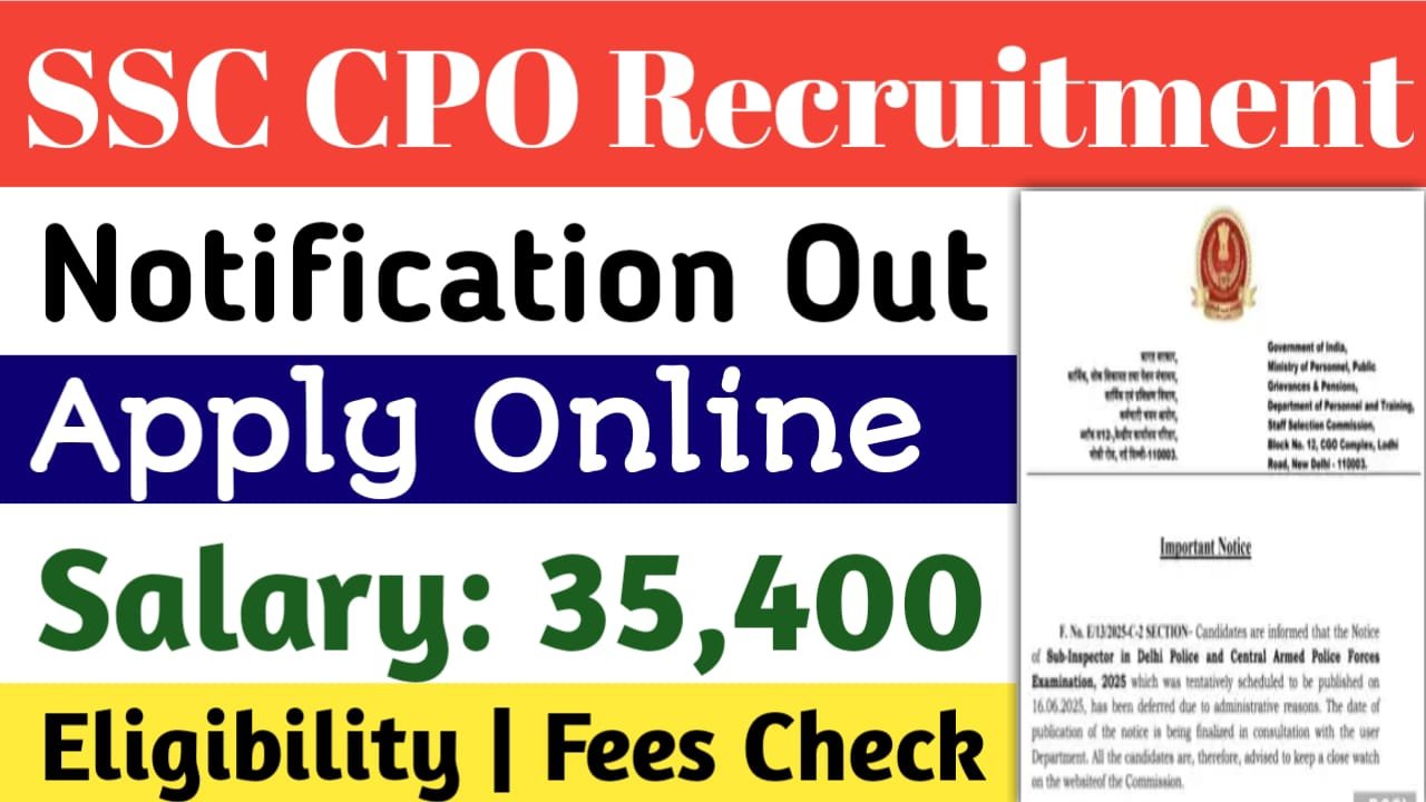 SSC CPO 2025 Notification